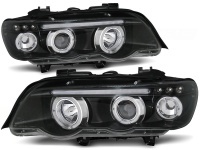 2 BMW X5 E53 Angel Eyes Black Headlights