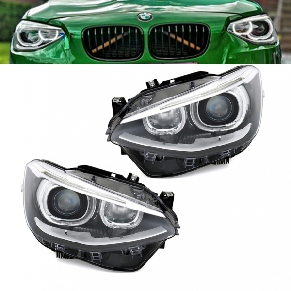 2 faróis BMW Serie 1 F20 Angel Eyes LED V2 fase 1