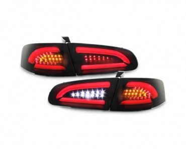 2 Feux SEAT Ibiza 6L 02-08 - LTI+LED BAR rouge - Noir