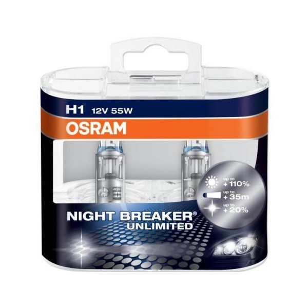 Pack 2-lampen H1 Osram Night Breaker Onbeperkt