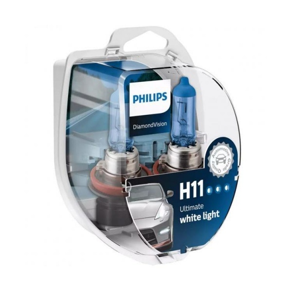 Pak 2 lampen H11 Diamond Vision Philips 12362DVS2