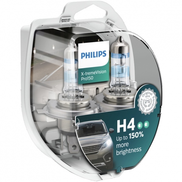 Pack 2 bombillas H4 Philips X-tremeVision Pro150