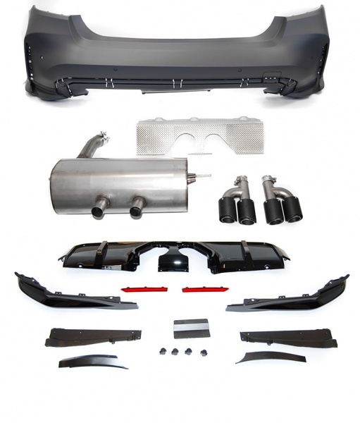 Paraurti posteriore BMW Serie 3 F30 11-18 - look MP G80 - PDC