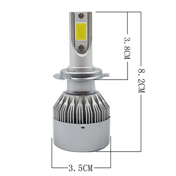2 H7 HEADxtrem LED-lampen C6 8500lumens 120W - zuiver wit