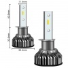 2 Ampoules LED H1 courtes ventilées 10000lumens 6000K - Blanc Pur