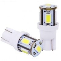 Lâmpada LED T10 3D 5 SMD - Base W5W - Branco puro