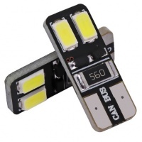 Lâmpada LED 10 LED T2 - Anti Erro OBD - Tampão W5W - Branco puro