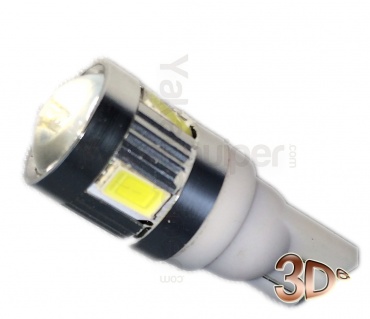 Ampoule T10 LED 3D<sup>6</sup> - Culot W5W - Blanc Pur