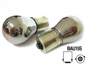 2 ampoules PY21W BAU15S S25 clignotant Chrome - orange