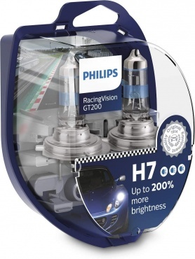 2 ampoules Philips H7 RacingVision GT200 12972RGTS2