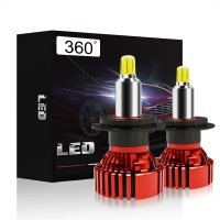 2 H7 LED-lampen 360° mini geventileerd 13000lumen 6200K - Wit