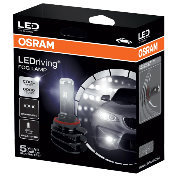 Osram 2 LED Bulbs H11 / H8 / H16 6000K