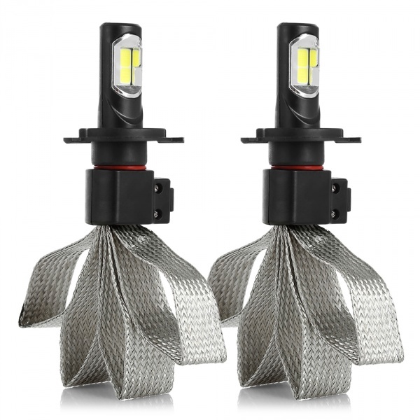2 LED Lampadine per fari H8 8000lm 72W Canbus Braid - Bianco