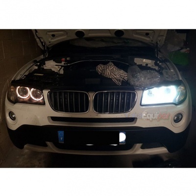 rail Shabby mineral Pack LED bulb 5W angel eyes rings BMW E39 to E87 X3 - Xenon white -  YakaEquiper.com