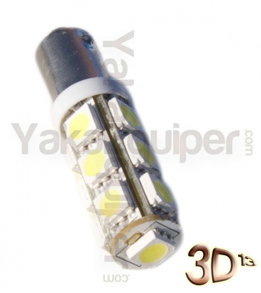 Bombilla LED T4W 3D 13 - Zócalo BA9S - Xenón blanco