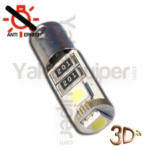 Ampoule T4W LED 3D<sup>3</sup> - Anti Erreur OBD - Culot BA9S - Blanc Pur