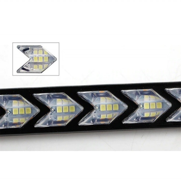 2 daytime running lights - flexible strips - 18cm - dynamic - Pure White