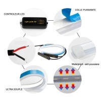 Pack 2 flexible LED-Streifen 30cm LTI - Roter Stopp + Dynamisches Blinken