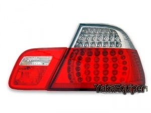2 BMW 3 Series E46 Coupe 03-06 taillights - Clear Red