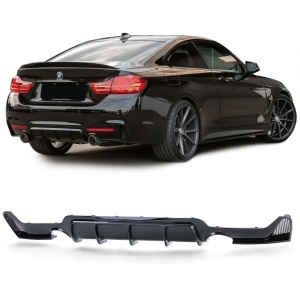 BMW 4 series rear diffuser F32 F33 F36 double outlet - glossy black