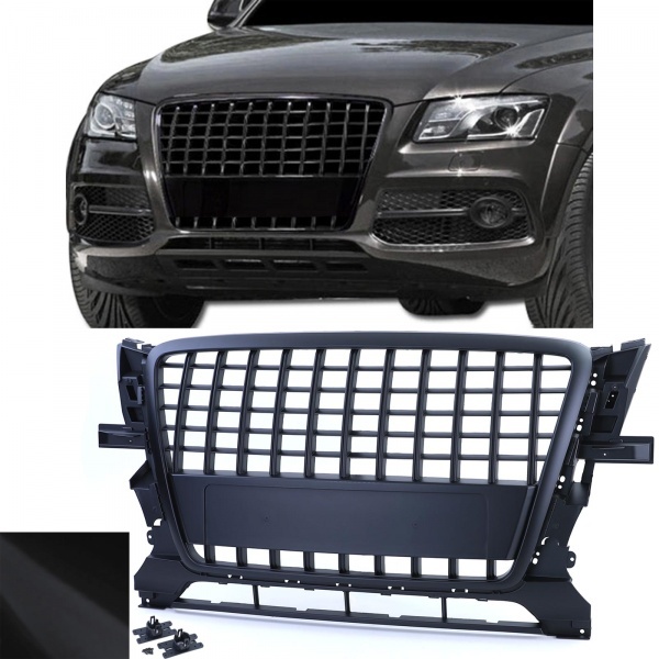 Grillrooster Audi Q5 - look S phase 1 - Mat Zwart - PDC
