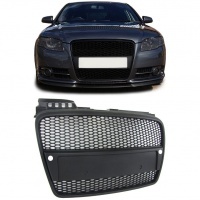 Audi A4 B7 04-08 grille - zwart - RS4-look - PDC