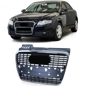 Grill grille Audi A4 B7 04-08 - black chrome - sline look - PDC