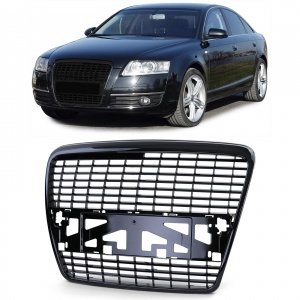 Audi A6 C6 04-08 grille - S6 look - Lacquered Black