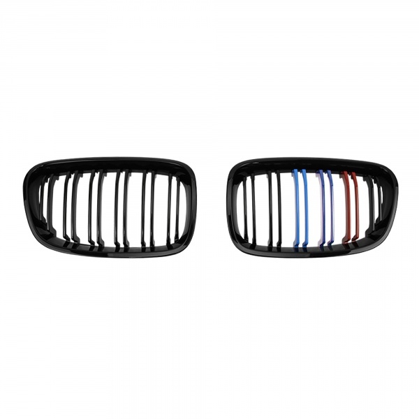 Grilles grilles BMW Serie 1 F20 F21 LCI 15-18 M color look - Glossy Black