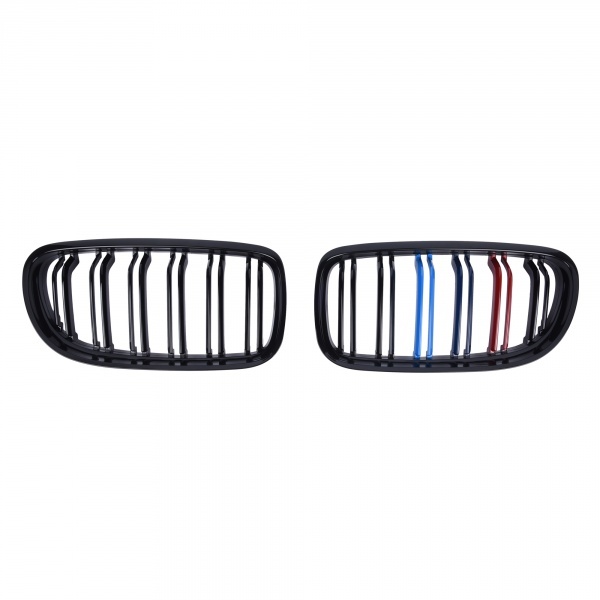 Roosters grille BMW Serie 3 E90 E91 LCI 08-12 look kleur M - Glossy Black