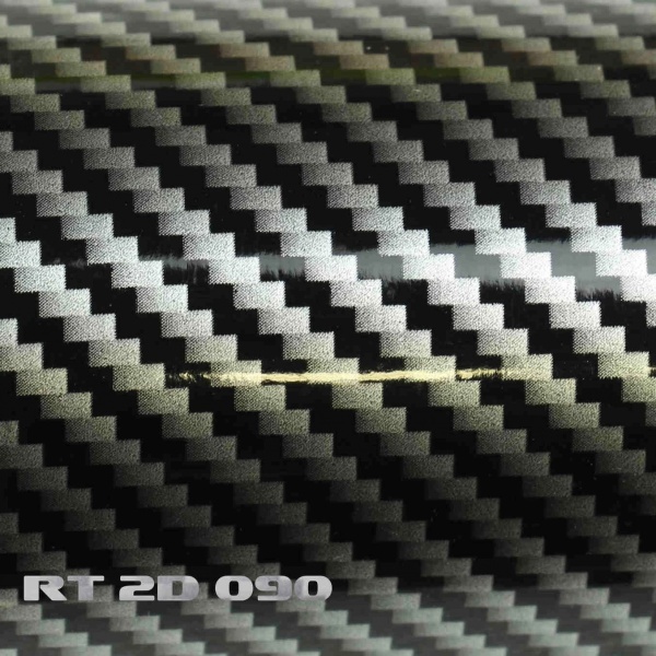 Adesivo de vinil 2D-B carbono preto brilhante por metro / 150 cm