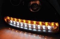2 Porsche Cayenne DRL LED 03-07 Headlights - Black