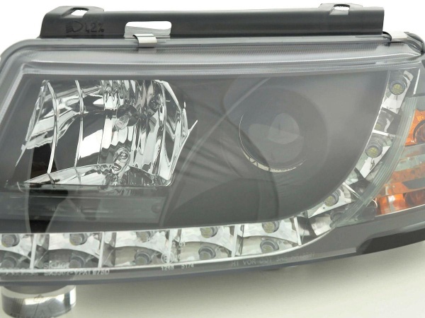 2 VW Passat B5 (3B) Devil Eyes LED R87 headlights - Black