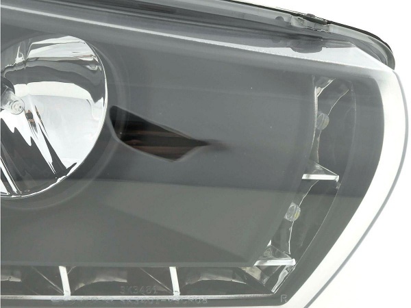 2 faros delanteros VW Scirocco Devil Eyes LED R87 08-14 - Negro