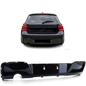 Rear diffuser BMW series 1 F20 F21 phase 1 gloss black single outlet