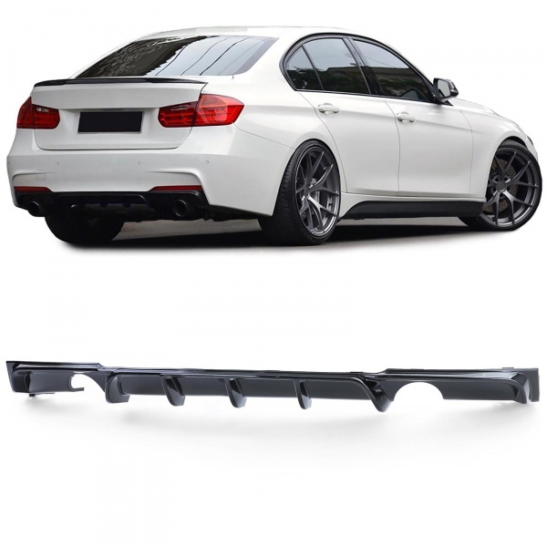 Rear diffuser BMW series 3 F30 F31 double outlet MP gloss black