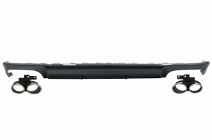 Heckdiffusor AUDI A6 C8 Sline 18-22 - Look S6 glänzend schwarzer Edelstahl