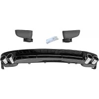 Rear diffuser AUDI A6 C8 sline 18-22 - Look S6 glossy black with stainless steel edging