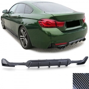 Achterdiffusor BMW serie 4 F32 F36 dubbele uitgang dubbele carbon look