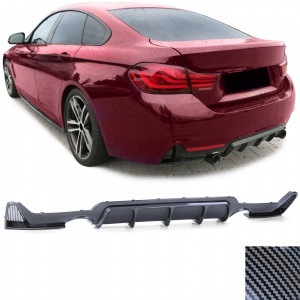 Diffuseur arriere BMW serie 4 F32 F36 double sortie simple look carbone