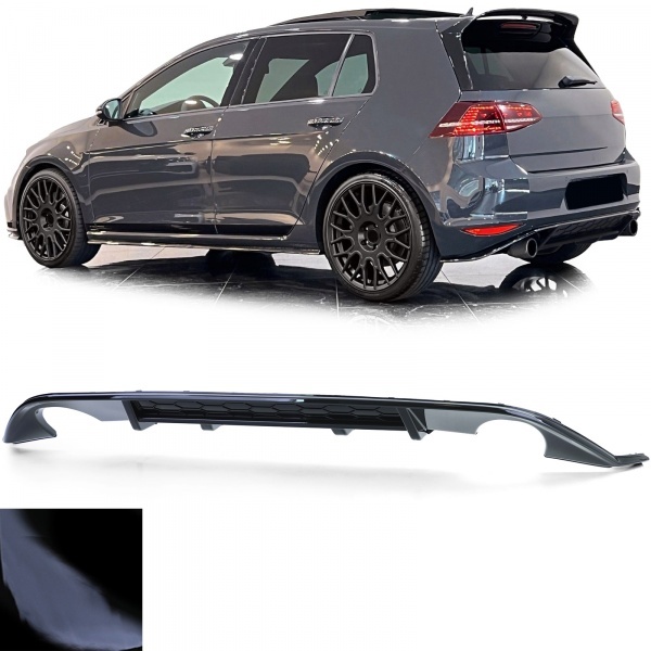 Double rear diffuser for VW GOLF 7 GTI 13-17 - glossy