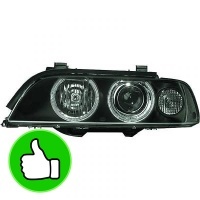 2 BMW Serie 5 E39 xenon Angel Eyes headlights - Black