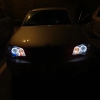 2 BMW Serie 1 E81 E82 E87 Angel Eyes CCFL 04 and + headlights - Black