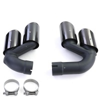 End caps - Black stainless steel exhaust pipes BMW X5 G05 X6 G06 - look m