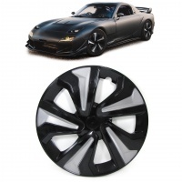 Set of hubcaps for 14 inch steel rims VIII black silver