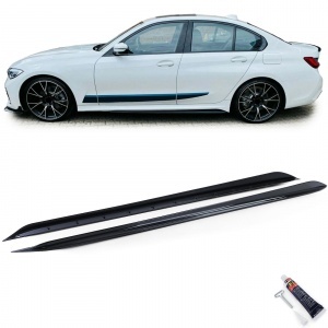 Extensions bas de caisse BMW Serie 3 G20 18-21 - look Mperf - noir brillant