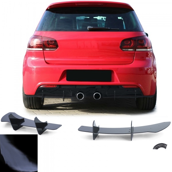 Diffuser extension GOLF 6 R20 08-12 for R20 - Glossy black