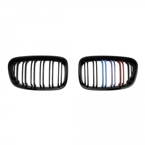 Grilles grilles BMW Serie 1 F20 F21 11-14 M color look - Glossy Black