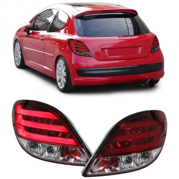 2 LTI Peugeot 207 LED-achterlichten - Rood