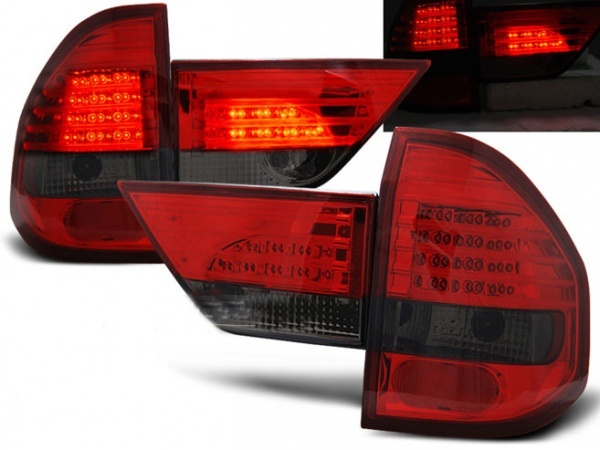 2 luzes BMW LED X3 E83 - 04-06 - Tingido de vermelho